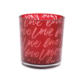 Hectarul - Suport de lumanare rosu din sticla Love  Ø7 x 8 cm Cosy&Trendy